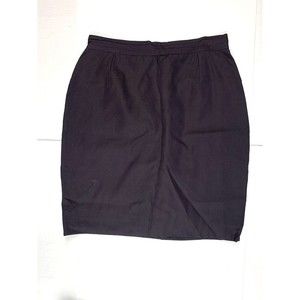 VINTAGE Womens Sz 5 Pencil Skirt W30 L21 Dark Chocolate Back Zip Lined